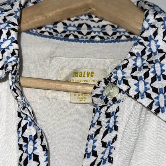 Anthropologie Blue and White Patterned Maxi Dress - Picture 4 of 10